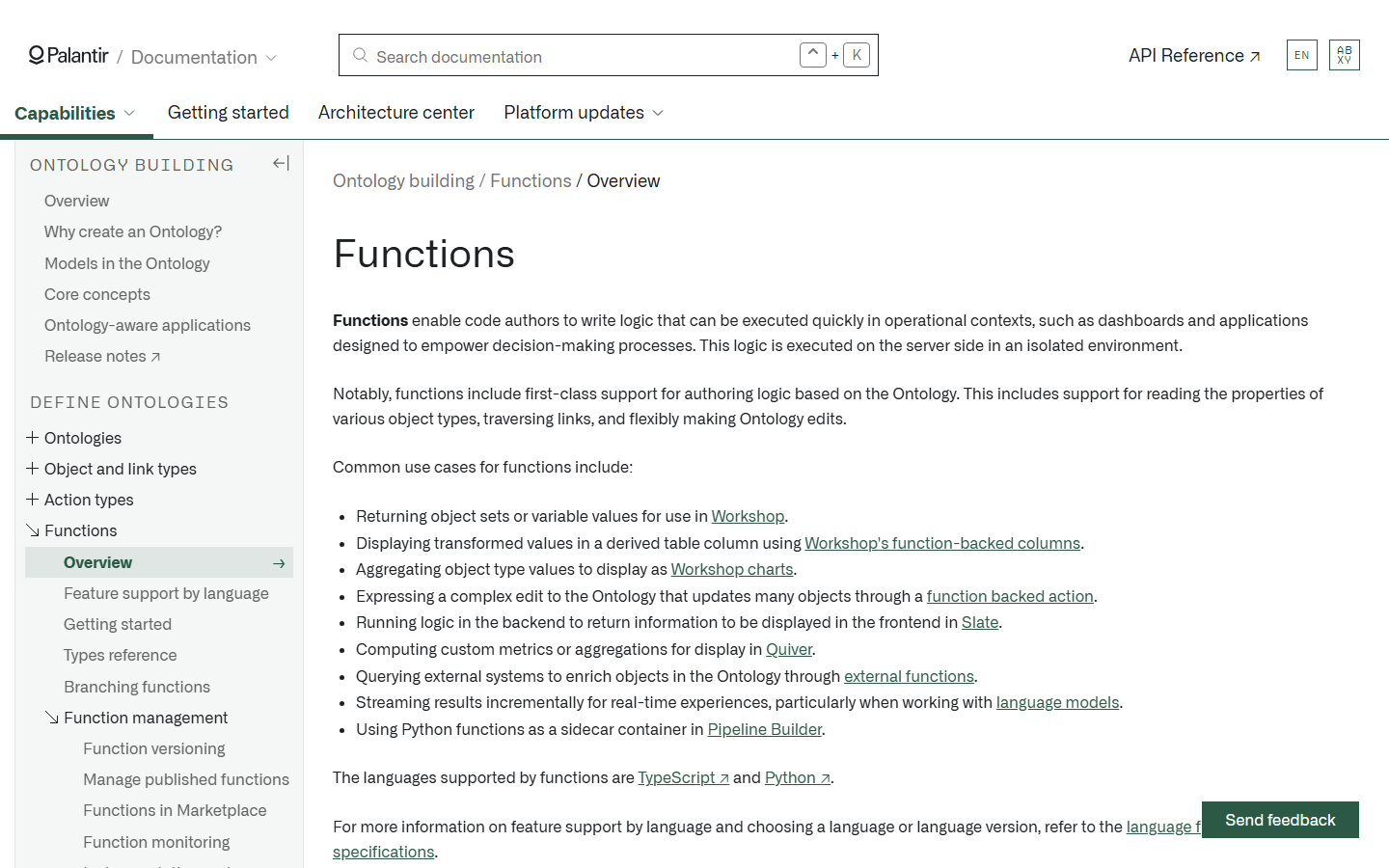 문서: Functions overview