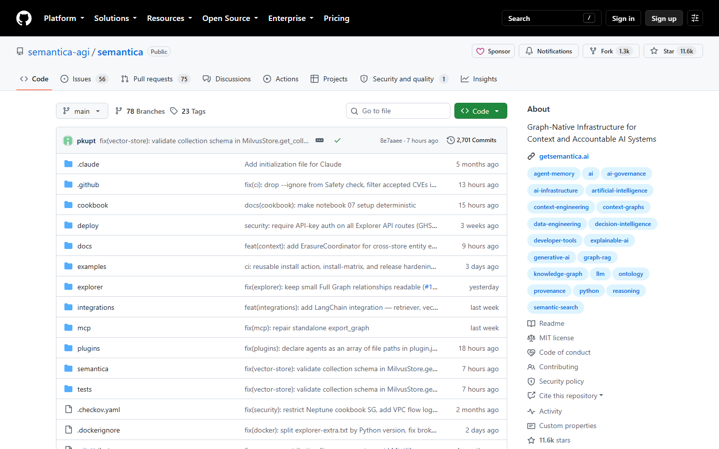 GitHub semantica-agi/semantica README